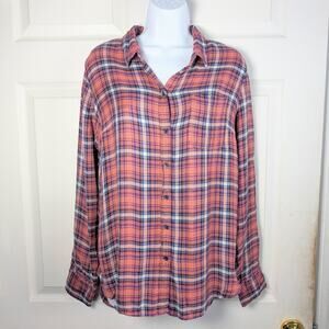 Lucky Brand Women's Plaid Button-Up Shirt Medium